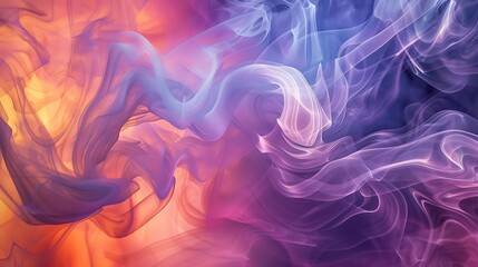 Poster - Delicate waves and swirls of colorful smoke create a mesmerizing abstractive visual, perfect for themes involving imagination and creativity