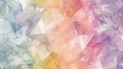 Poster - Intricate abstract polygonal design with soft pastel colors, creating a seamless and modern pattern.