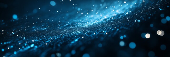Poster - A modern digital abstract background that beautifully showcases glowing particles and features a sleek, futuristic design, making it perfect for various technologyrelated themes and concepts