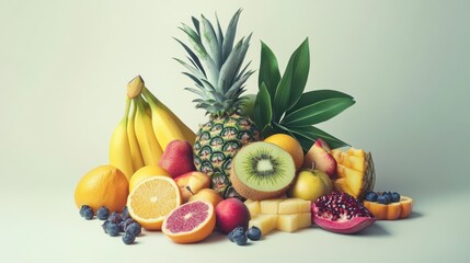 Assortment of Colorful Fruits