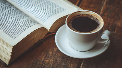 Canvas Print - a good book and a coffee