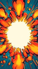 Canvas Print - bursting comic explosion with vibrant colors in