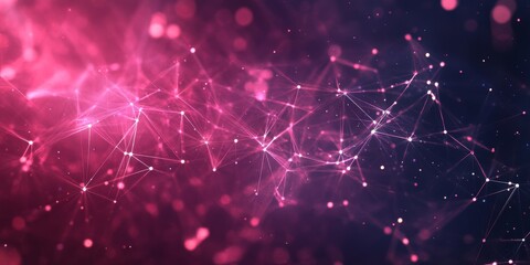 Poster - This is a vivid and intricate depiction of a digital network filled with glowing particles, beautifully showcasing the fractal nature of modern technology and its captivating abstract design elements
