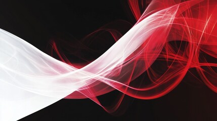 Poster - Abstract Red and White Wave Background