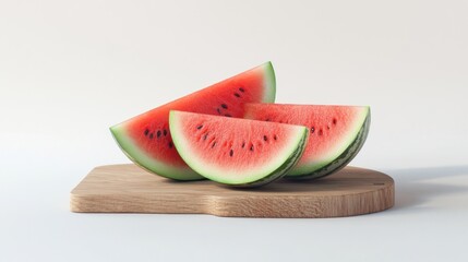 Wall Mural - Watermelon Slices on a Wooden Board