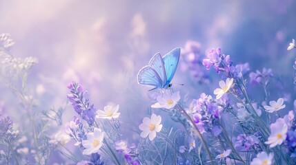 Wall Mural - Serene Butterfly in a Colorful Meadow