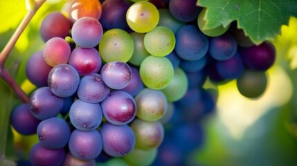 Wall Mural - Vibrant Grapes on the Vine