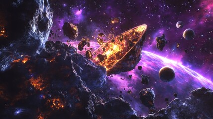 Wall Mural - cosmic explosion in deep space