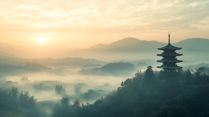 Canvas Print - sunrise in the mountains