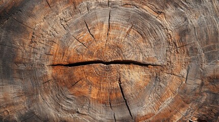 Close-up of a Weathered Tree Ring