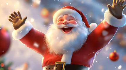 Sticker - Illustration of a beautiful Santa Claus