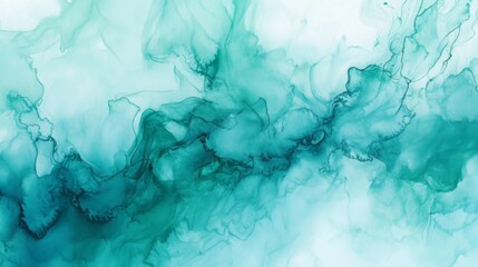 Canvas Print - Teal Abstract Fluid Art