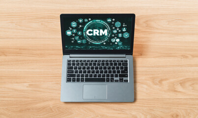 Customer relationship management system on modish computer for CRM business and enterprise