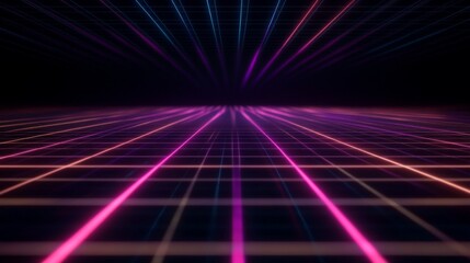 Retro Futuristic Grid Background