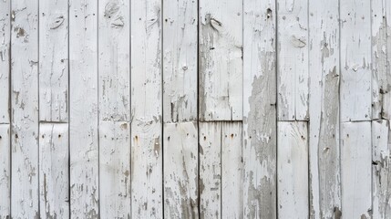 Canvas Print - White wooden wall texture for a background.