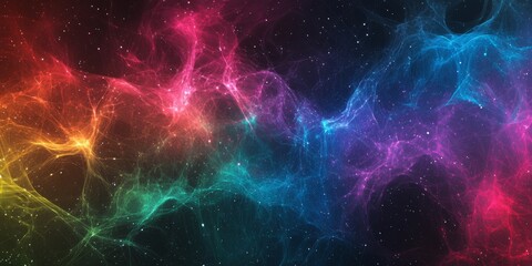 Poster - This cosmic abstract background features glowing neon swirls, creating a mesmerizing multidimensional space ideal for digital projects and futuristic themes, captivating viewers with its visual depth