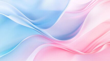 Wall Mural - Soft pastel abstract waves in pink and