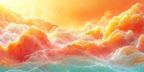 Canvas Print - Dreamy cloudscapes in warm hues.