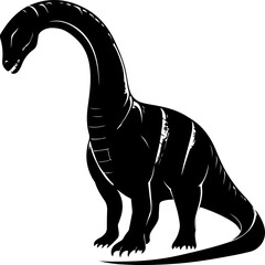 Poster - Silhouette of a Dinosaur in Black and White