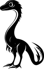 Wall Mural - Stylized Black Silhouette of a Dinosaur Creature