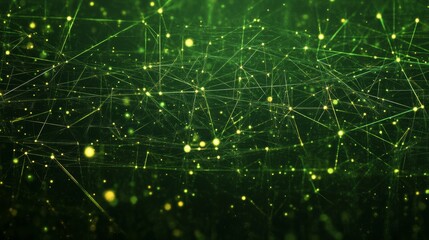 Poster - This stunning abstract background artfully highlights a vibrant digital network filled with glowing particles and interconnected lines, presented in a sleek, modern design that embodies innovation