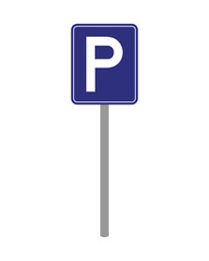 Vector Parking Zone Sign With Pole