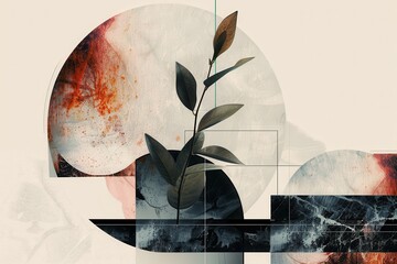 Poster - An abstract artwork featuring vibrant colors and intricate forms, showcasing a blend of textures and shapes in a harmonious composition