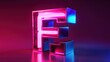 © toulaphone - Sleek F emblem with a glowing neon effect and metallic sheen