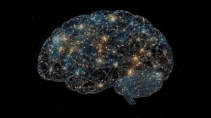 Poster - Glowing Brain Neural Network on Black