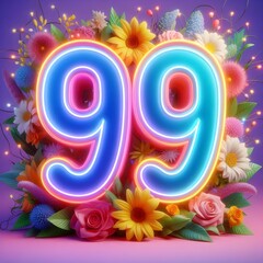 Poster -  Neon Floral 99
