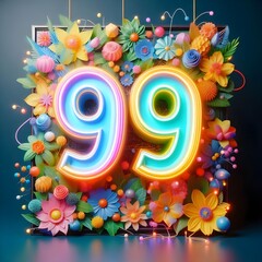 Poster -  Neon Floral 99
