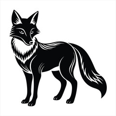 Wall Mural - fox silhouette vector