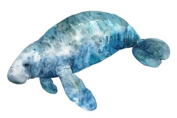 Poster - a delicate watercolor illustration of a manassus against a clean white background, perfect for use i