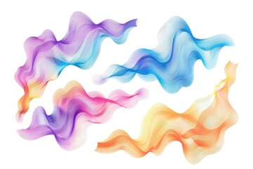 Poster - A set of colorful waves on a white background, perfect for use in design and visual projects