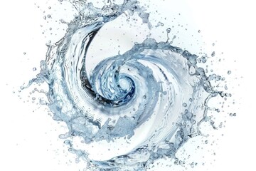 A close-up view of water splashing on a white surface, with ripples and waves forming