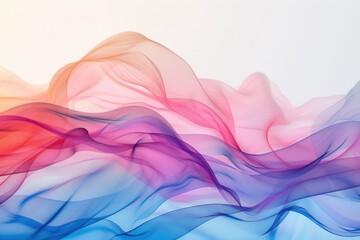 Poster - Abstract waves design on a blue and pink background
