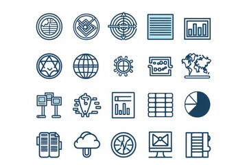 Collection of simple icons on a white background