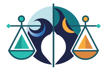 Poster - A vibrant logo design featuring two symmetrical fish in orange and blue colors surrounding a central diamond shape, showcasing creativity and harmony