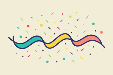 Aufkleber - Colorful ribbon and confetti design for festive celebrations and events, showcasing vibrant patterns and joyful elements in a cheerful atmosphere