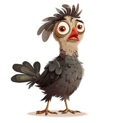 Wall Mural - Grouse Disgust emotion fantasy animal cartoon isolated whitebackground