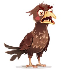 Wall Mural - Grouse Fear emotion fantasy animal cartoon isolated whitebackground