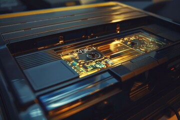 Poster - A detailed view of a computer motherboard, perfect for technology and computing concepts