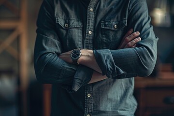 Poster - A person with a watch on their wrist, suitable for use in lifestyle or technology-related contexts