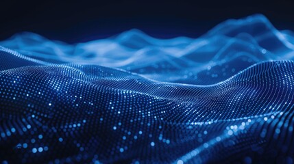 Poster - Close-up shot of a wave of blue light