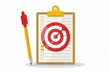 © Ева Поликарпова - A close-up shot of a clipboard with a target and a pencil, ideal for illustrations about goals or creative work