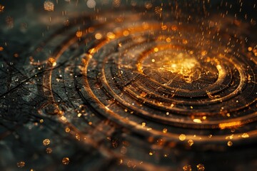 Poster - A spiral shaped object with intense light on top, often used in science and technology illustrations