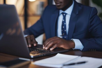 Poster - A person typing on a laptop, possibly working or studying