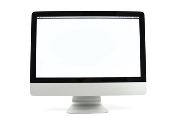 Poster - A computer monitor sits on a desk with a clean and modern workspace