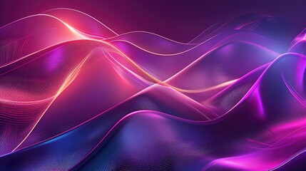 Poster - abstract background featuring wavy lines in purple and blue colors