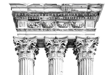 Poster - a classic architectural element, a column in monochrome tones